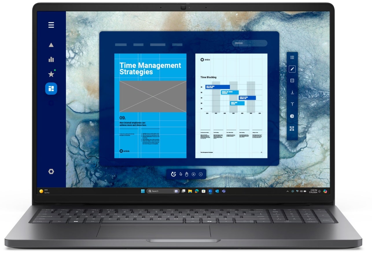 PC Portable Dell Pro 16 PC16250 Ultra 5 235U/16 Go/SSD 512 Go Écran 16" Windows 11 Pro